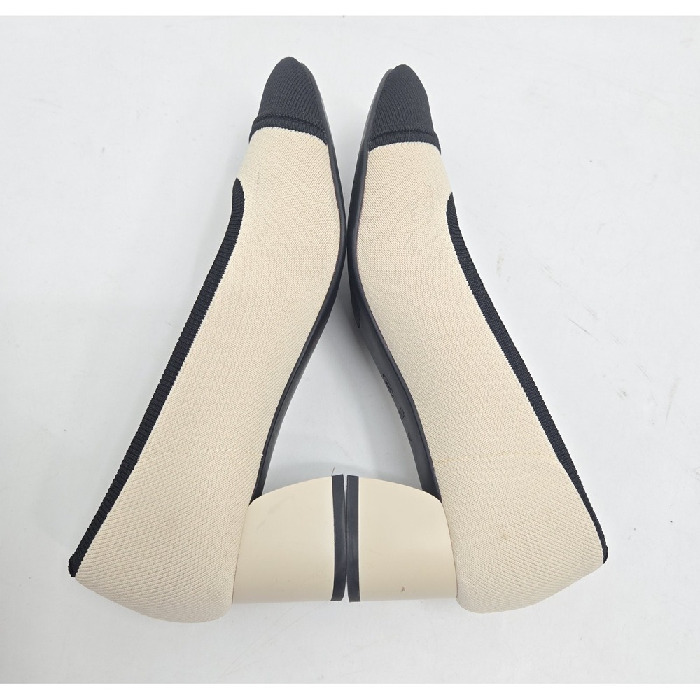 Vivaia Chunky Heel Shoes Women's 9 US Tracy Pro Almond Black Knit Point Toe - Picture 8 of 13